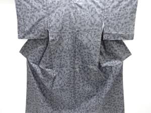 未使用品　草葉模様織り出し本場泥大島紬着物(5マルキ)